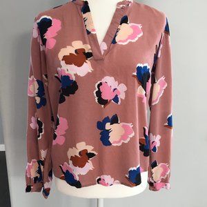 A New Day Pink Long Sleeve Floral Blouse – S
